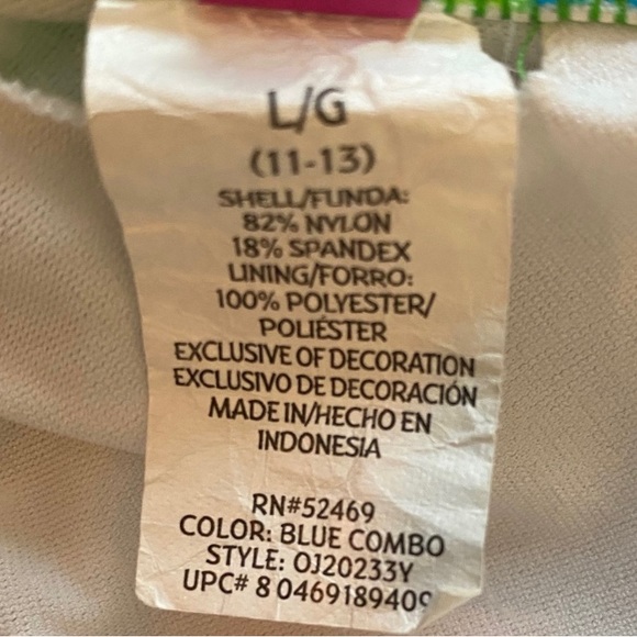 OP Blue and Green Snake Print String Halter Bikini Top - Picture 11 of 11